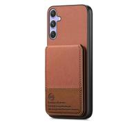 COQUE Custodia a portafoglio per Honor 600 Pro, texture twill, scomparti per carte integrati e cinturino da polso, protezione RFID, tasca con cerniera, custodia protettiva in pelle-Marrone