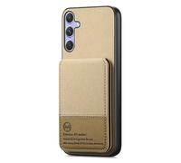 COQUE Custodia a portafoglio per Honor 600 Pro, texture twill, scomparti per carte integrati e cinturino da polso, protezione RFID, tasca con cerniera, custodia protettiva in pelle-Cachi