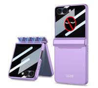 COQUE Custodia Galaxy Z Flip 7 Con pellicola per la privacy,Pellicola Protettiva Guscio Integrato Guscio Pieghevole All-Inclusive,Cover Telefono Pieghevole per Samsung Galaxy Z Flip 7 5G-Viola