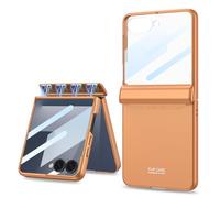 COQUE Custodia Galaxy Z Flip 7,Pellicola Protettiva Guscio Integrato Guscio Pieghevole All-Inclusive,Cover Telefono Pieghevole per Samsung Galaxy Z Flip 7 5G-Arancia