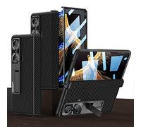 COQUE Custodia Honor Magic Vs,Custodia per telefono in morbida pelle ultra sottile integrata con pellicola a cerniera magnetica,Cover pieghevole per Honor Magic Vs-Fibra di carbonio