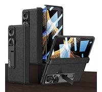 COQUE Custodia Honor Magic Vs,Custodia per telefono in morbida pelle ultra sottile integrata con pellicola a cerniera magnetica,Cover pieghevole per Honor Magic Vs-nero