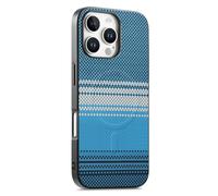 COQUE Custodia in Fibra di Carbonio per Apple iPhone 16 Pro, Tessuto in Fibra di Aramide, Compatibile con Attacco Magnetico, Cover Protettiva Sottile per Apple iPhone 16 Pro-Blu