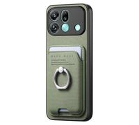 COQUE Custodia in tessuto testurizzato per Oppo Find X9s Pro, con porta carte magnetico e anello, supporto rotante, forte adesione magnetica, custodia protettiva antiurto-Verde