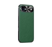 COQUE Custodia in vera pelle premium per Apple iPhone 17 Air, protezione completa, copertura della fotocamera in metallo rialzato per Apple iPhone 17 Air-Verde