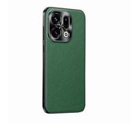 COQUE Custodia in vera pelle premium per Oppo Find X9, protezione completa, copertura della fotocamera in metallo rialzato per Oppo Find X9-Verde