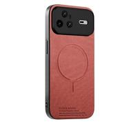 COQUE Custodia Magnetica per Huawei nova 15 Pro, Texture Tessuto, Sottile Semplice, Anello Magnetico Incorporato, Cover Protettiva Antiurto in Pelle PU per Huawei nova 15 Pro-Marrone