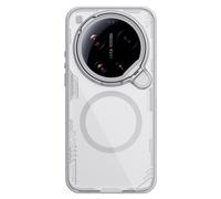 COQUE Custodia magnetica trasparente per Xiaomi 17 Ultra, cover a specchio trasparente ad alta definizione, anello magnetico N52 integrato, custodie sottili per Xiaomi 17 Ultra-Grigio