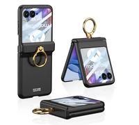 COQUE Custodia Moto Razr 50 con Anello,Custodia Protettiva con Cerniera Magnetica con Staffa per Anello Armatura,Cover Cellulare Pieghevole per Motorola Razr 50 5G-Nero