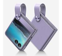 COQUE Custodia Motorola Razr 40 Ultra,Custodia sottile per telefono con anello con cordino in seta con supporto video ad anello,Custodia pieghevole per Motorola Razr 40 Ultra 5G-Viola