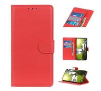 COQUE Custodia per Apple iPhone 17 Pro Cover,Custodia per Telefono in Pelle di Mucca Classico Modello Lychee con Slot per Schede Antiurto Flip Folio Protettivo per Apple iPhone 17 Pro-Rosso