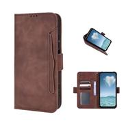 COQUE Custodia per Blackview BV5300 Plus, Portafoglio laterale magnetico multi-scomparto per biglietti da visita, Cover protettiva Blackview BV5300 Plus-Marrone