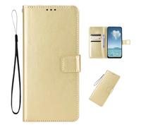 COQUE Custodia per Blackview Shark 6, Custodia Portafoglio Magnetica in Pelle Crazy Horse con Slot Flip per Carte Blackview Shark 6-Oro