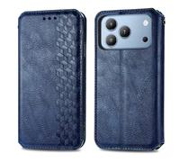 COQUE Custodia per Blackview Wave 7C, Custodia a portafoglio in pelle PU con motivo a cuore e [cavalletto][blocco RFID][laccio], compatibile con Blackview Wave 7C-Blu