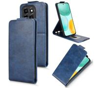COQUE Custodia per custodia per Telefono Honor X6c La Trama Retrò Del Design Della Chiusura Superiore per il Honor X6c-Blu