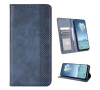 COQUE Custodia per Doogee Note 56 Plus, Portafoglio con Chiusura Magnetica a Righe Vintage e Slot Carte, Flip per Doogee Note 56 Plus-Blu