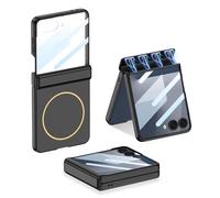 COQUE Custodia per Galaxy Z Flip 7, custodia per cellulare con cerniera magnetica e pellicola protettiva, custodia pieghevole con ricarica wireless per Samsung Galaxy Z Flip 7 5G-Nero