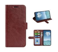 COQUE Custodia per Motorola Edge 70 Fusion Shell, R64 Leather Grain Single Fold Flip Cover con slot per schede Custodia in pelle per Motorola Edge 70 Fusion-Marrone