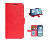 COQUE Custodia per Motorola Edge 70 Fusion Shell, R64 Leather Grain Single Fold Flip Cover con slot per schede Custodia in pelle per Motorola Edge 70 Fusion-Rosso