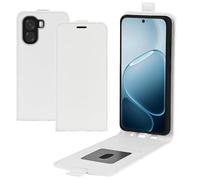 COQUE Custodia per Oppo A6 x 5G, in pelle goffrata, con aletta piegata, per Oppo A6 x 5G, colore: Bianco