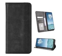 COQUE Custodia per Oukitel C59 Pro, Portafoglio con Chiusura Magnetica a Righe Vintage e Slot Carte, Flip per Oukitel C59 Pro-Nero