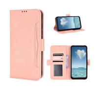 COQUE Custodia per Oukitel C61 Pro, Portafoglio laterale magnetico multi-scomparto per biglietti da visita, Cover protettiva Oukitel C61 Pro-Rosa