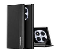 COQUE Custodia per Redmi Note 14 Pro 5G,Custodia in pelle magnetica per smartphone ribaltabile sul lato destro,Cover per telefono in TPU antiurto per Xiaomi Redmi Note 14 Pro 5G-Nero