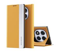 COQUE Custodia per Redmi Note 14 Pro 5G,Custodia in pelle magnetica per smartphone ribaltabile sul lato destro,Cover per telefono in TPU antiurto per Xiaomi Redmi Note 14 Pro 5G-giallo