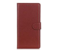 COQUE Custodia per Xiaomi 15T Cover,Custodia per Telefono in Pelle di Mucca Classico Modello Lychee con Slot per Schede Antiurto Flip Folio Protettivo per Xiaomi 15T-Marrone