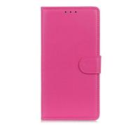 COQUE Custodia per Xiaomi 15T Pro Cover,Custodia per Telefono in Pelle di Mucca Classico Modello Lychee con Slot per Schede Antiurto Flip Folio Protettivo per Xiaomi 15T Pro-Rosa