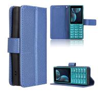 COQUE Custodia Portafoglio con Texture Tessuta Magnetica e-Blu | Slot per Carte per HMD 105 4G, Custodia a Sportello per HMD 105 4G