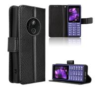 COQUE Custodia Portafoglio con Texture Tessuta Magnetica e-Nero | Slot per Carte per HMD 210 4G 2026, Custodia a Sportello per HMD 210 4G 2026