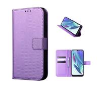 COQUE Custodia Portafoglio con Texture Tessuta Magnetica e Slot per Carte per Oukitel C61 Pro, Custodia a Sportello per Oukitel C61 Pro-Viola