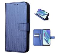 COQUE Custodia Portafoglio con Texture Tessuta Magnetica e Slot per Carte per TCL K70 XE, Custodia a Sportello per TCL K70 XE-Blu