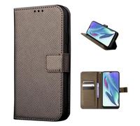 COQUE Custodia Portafoglio con Texture Tessuta Magnetica e Slot per Carte per TCL K70 XE, Custodia a Sportello per TCL K70 XE-Oro
