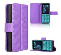 COQUE Custodia Portafoglio con Texture Tessuta Magnetica e-Viola | Slot per Carte per HMD 105 4G, Custodia a Sportello per HMD 105 4G