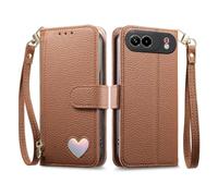 COQUE Custodia portafoglio cuore supporto ZTE nubia Air Pro-Marrone