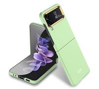 COQUE Custodia Samsung Galaxy Z Flip 4 Cover,Scocca con cornice placcata oro ultrasottile,Custodia per telefono pieghevole a prova di caduta per Samsung Galaxy Z Flip4 5G-Verde Matcha