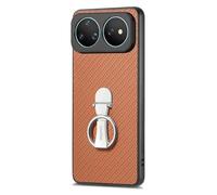 COQUE Fibra Huawei nova 16 Ultra con Supporto, Anello Girevole-Marrone