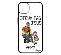 Coque humour j'peux Pas je je suis Papy Apple iPhone 14 Silicone Bianco je Original Texte jpeux Papi 4G Drole Etui Grand Pere Bebe de de