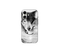 Coque - Il lupo e la lupa - Iphone 16 Plus - Nero e bianco - Morbido - Mixte