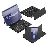 COQUE Kit tastiera per ufficio mobile Galaxy Z TriFold, tastiera interamente in pelle/penna touch/mouse wireless, custodia per telefono pieghevole Samsung Galaxy Z TriFold-Nero