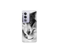 Coque - Maniacase - Oppo A80 - Lupo e lupa - Nero e bianco - Flessibile