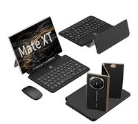 COQUE Mate XT Kit Tastatura Mobile Ufficio - Custodia in Pelle Completa + Penna Touch + Mouse Bluetooth - Per Huawei Mate-XT Ultimate/Mate-X6/X5/X3 (Smartphone Piegalbili)-Nero