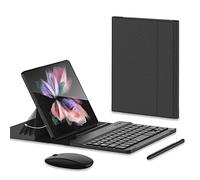 COQUE Mouse Bluetooth, tastiera, custodia in pelle, stilo + penna slot kit da scrivania, supporto per custodia per telefono cellulare per Xiaomi Mix Fold 2/Mi Mix Fold-Fibra carbonio