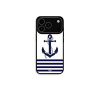Coque per iPhone 17 Pro Max Cap sull'oceano, ancòra marina fondo bianco Maniacase