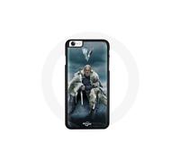 Coque per iPhone 5 Vikings Serie Stagione 6 logo Ragnar Lothbrok V Spada Grigia Fondo Nebbioso