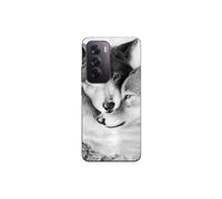 Coque per Oppo Reno 12 5G Il lupo e la lupa Animale nero e bianco Maniacase