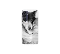 Coque per Samsung Galaxy A25 Il lupo e la lupa Animale nero e bianco Maniacase