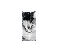 Coque per Vivo Y35 4G Il lupo e la lupa Animale nero e bianco Maniacase